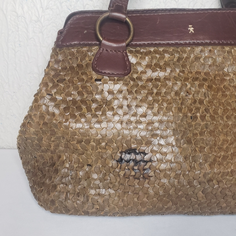 Henry Beguelin Woven Brown Leather Shoulder Bag Made in Italy - Picture 6 of 16